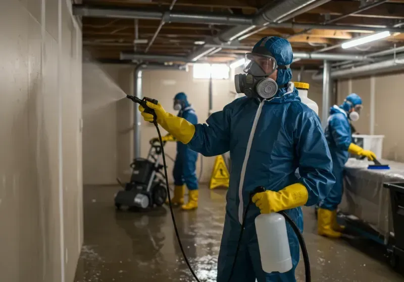 Basement Sanitization and Antimicrobial Treatment process in Morrisville, VT