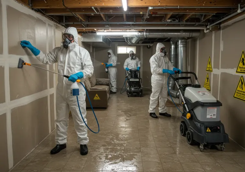 Basement Moisture Removal and Structural Drying process in Morrisville, VT